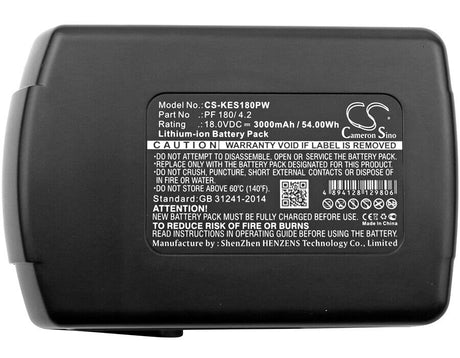 18.0V, Li-ion, 3000mAh, Power Tools battery fits Kress, Pf 180/ 4.2, 180 Afb, Apf 180/1.5, 54Wh Power Tools Cameron Sino Technology Limited (Power Tools)