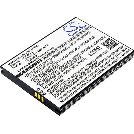 3.7V, Li-Polymer, 2000mAh, SmartPhone battery fits Kruger&matz, Bp-3b-i, Drive, Drive 2, 7.4Wh Mobile, SmartPhone Cameron Sino Technology Limited (Suspended)