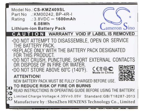 Battery For Kruger&matz Soul, Km0409, Soul 2 3.8v, 1600mah - 6.08wh Batteries for Electronics Cameron Sino Technology Limited (Suspended)