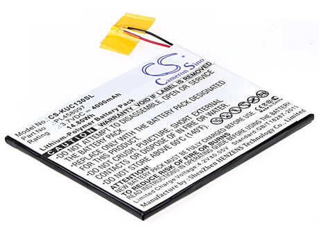 3.7V, Li-Polymer, 4000mAh, Tablet battery fits Kurio, Pl458097, 7s, C1300, 14.80Wh Tablet Cameron Sino Technology Limited