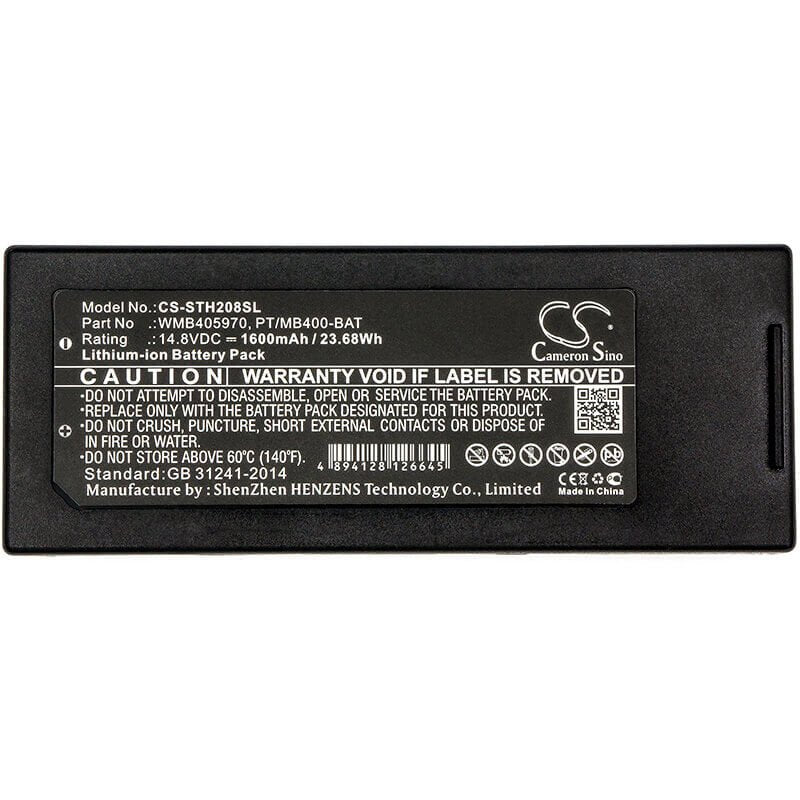 14.8V, Li-ion, 1600mAh, Portable Printer battery fits Lapin, Sato, Pt/mb400-bat, Pt408e, Pt412e, 23.68Wh Portable Printer Cameron Sino Technology Limited