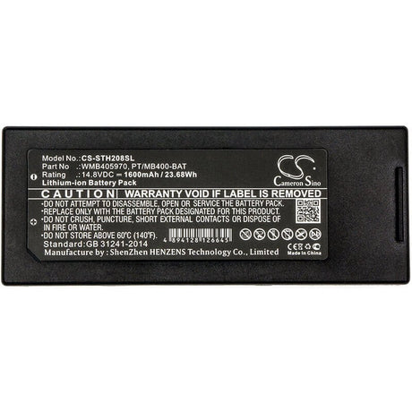 14.8V, Li-ion, 1600mAh, Portable Printer battery fits Lapin, Sato, Pt/mb400-bat, Pt408e, Pt412e, 23.68Wh Portable Printer Cameron Sino Technology Limited