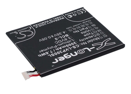 3.8V, Li-Polymer, 2000mAh, SmartPhone battery fits Lava, Bcl-2, Iris Pro 30, 7.6Wh Mobile, SmartPhone Cameron Sino Technology Limited (Suspended)