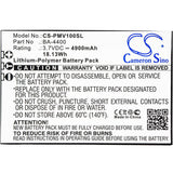 3.7V, Li-Polymer, 4900mAh, Remote Control battery fits Lawmate, Pv-1000, Pv-1000 Neo, Pv-1000 Touch, 18.13Wh Remote Control Cameron Sino Technology Limited