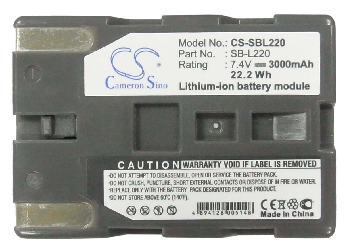 7.4V, Li-ion, 3000mAh, Camera battery fits Leaf, Samsung, Sb-l110, Afi-ii 7, Aptus 22, 22.2Wh Camera Cameron Sino Technology Limited (Camera)