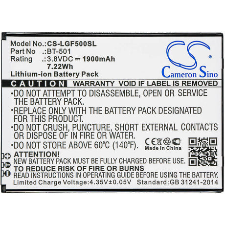 3.8V, Li-ion, 1900mAh, SmartPhone battery fits Leagoo, Bt-501, Alfa 5, 7.22Wh Mobile, SmartPhone Cameron Sino Technology Limited (Smartphone)