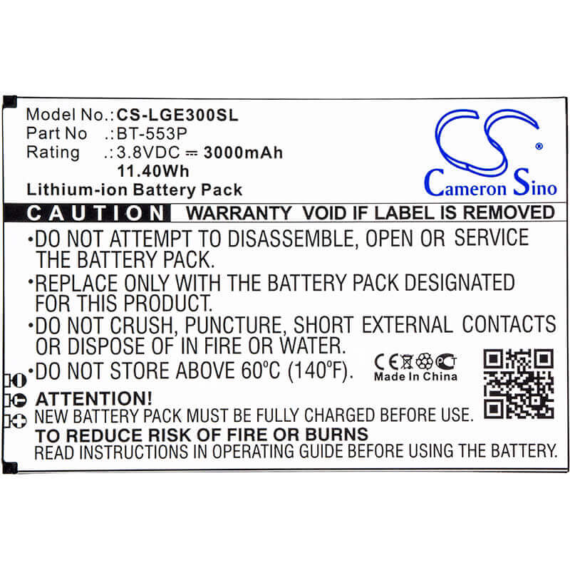 3.8V, Li-ion, 3000mAh, SmartPhone battery fits Leagoo, Bt-553p, Elite 3, 11.4Wh Mobile, SmartPhone Cameron Sino Technology Limited (Smartphone)
