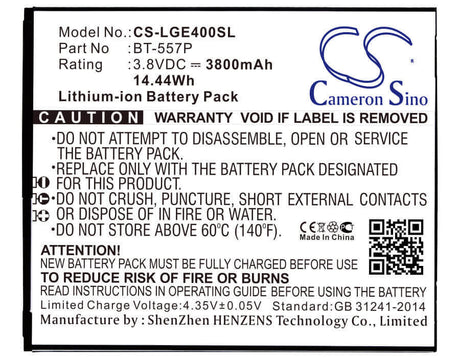 3.8V, Li-ion, 3800mAh, SmartPhone battery fits Leagoo, Bt-557p, Elite 5, 14.44Wh Mobile, SmartPhone Cameron Sino Technology Limited (Smartphone)