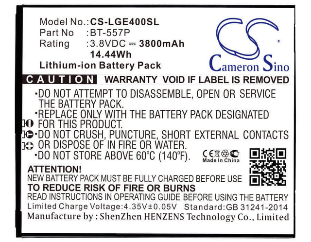 3.8V, Li-ion, 3800mAh, SmartPhone battery fits Leagoo, Bt-557p, Elite 5, 14.44Wh Mobile, SmartPhone Cameron Sino Technology Limited (Smartphone)