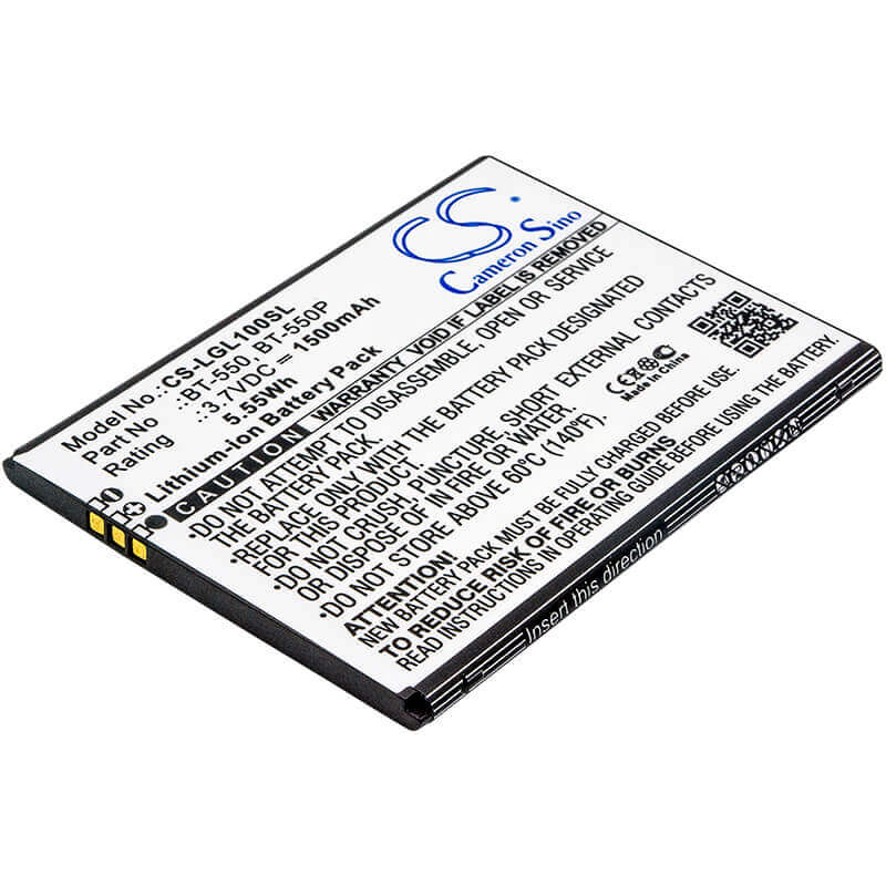 3.7V, Li-ion, 1500mAh, SmartPhone battery fits Leagoo, Bt-550, Lead 1, 5.55Wh Mobile, SmartPhone Cameron Sino Technology Limited (Suspended)