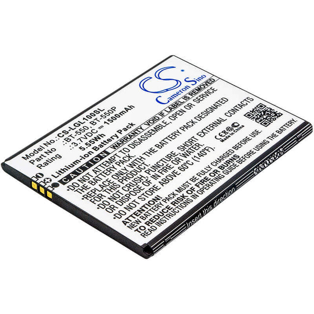 3.7V, Li-ion, 1500mAh, SmartPhone battery fits Leagoo, Bt-550, Lead 1, 5.55Wh Mobile, SmartPhone Cameron Sino Technology Limited (Suspended)