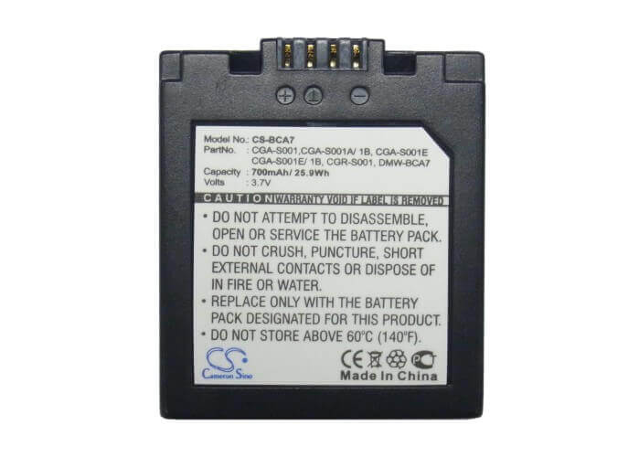 Camera Battery For Leica D-lux, Panasonic, Lumix Dmc-f1, 3.7v, 700mah - 2.59wh Camera Cameron Sino Technology Limited (Camera)