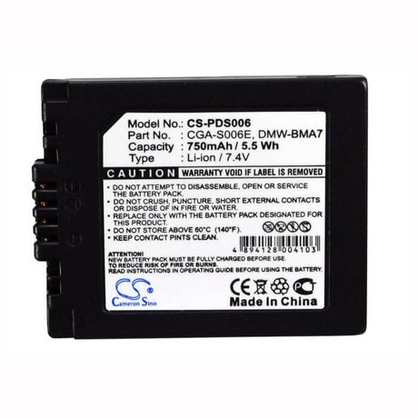 Camera Battery For Leica V-lux1 7.4v, 750mah - 5.55wh Camera Cameron Sino Technology Limited (Camera)