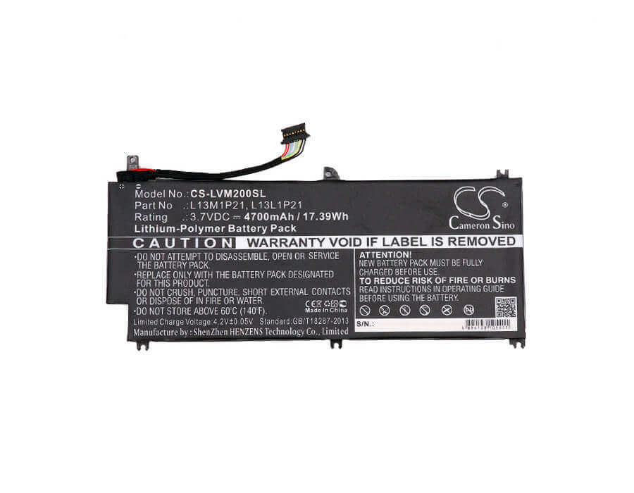 3.7V, Li-Polymer, 4700mAh, Tablet battery fits Lenovo, 121500205, 20326-r, Ideatab Miix, 17.39Wh Tablet Cameron Sino Technology Limited