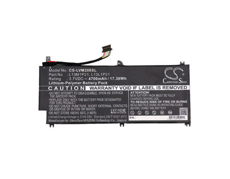 3.7V, Li-Polymer, 4700mAh, Tablet battery fits Lenovo, 121500205, 20326-r, Ideatab Miix, 17.39Wh Tablet Cameron Sino Technology Limited