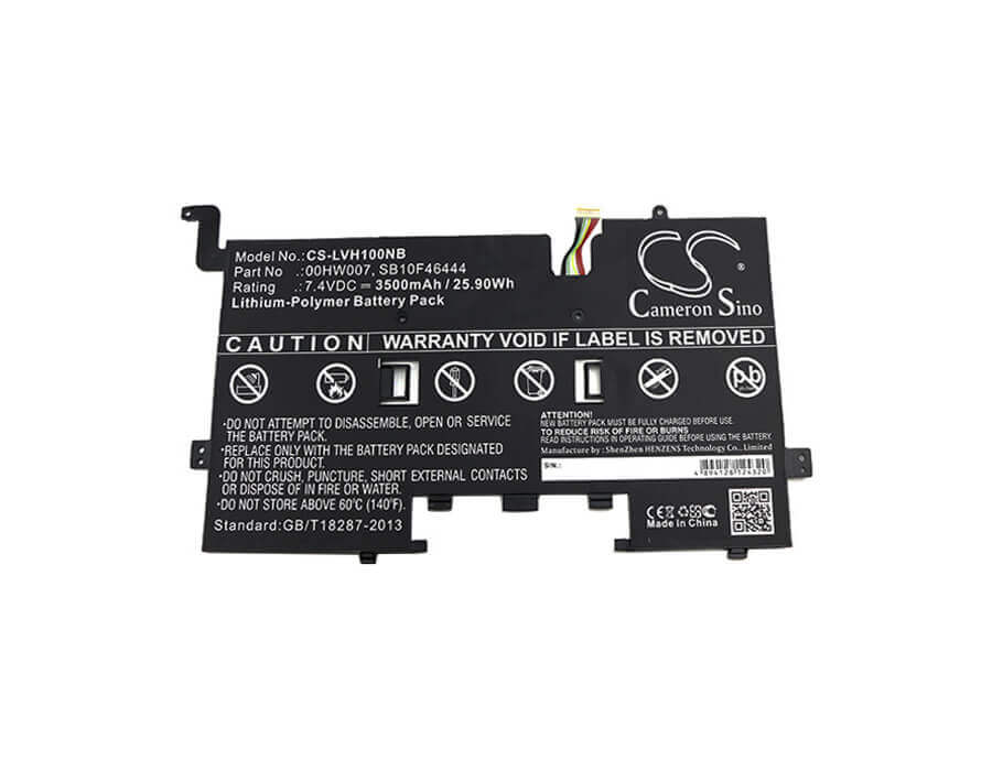 Battery For Lenovo, 20cg, 20ch, Thinkpad Helix 2 Ultrabook Pro Keyboard 7.4v, 3500mah - 25.90wh Notebook, Laptop Cameron Sino Technology Limited   