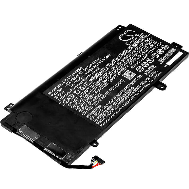 Battery For Lenovo, 20dq001kus, Thinkpad Yoga 15, 15.1v, 4300mah - 64.93wh Notebook, Laptop Cameron Sino Technology Limited   