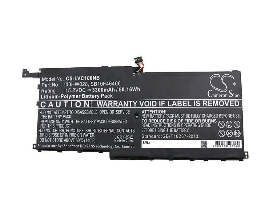 Notebook Battery For Lenovo, 20fb002vge, 20fb003rge, 20fb0043ge, 20fq000qus 15.2v, 3300mah - 50.16wh Notebook, Laptop Cameron Sino Technology Limited