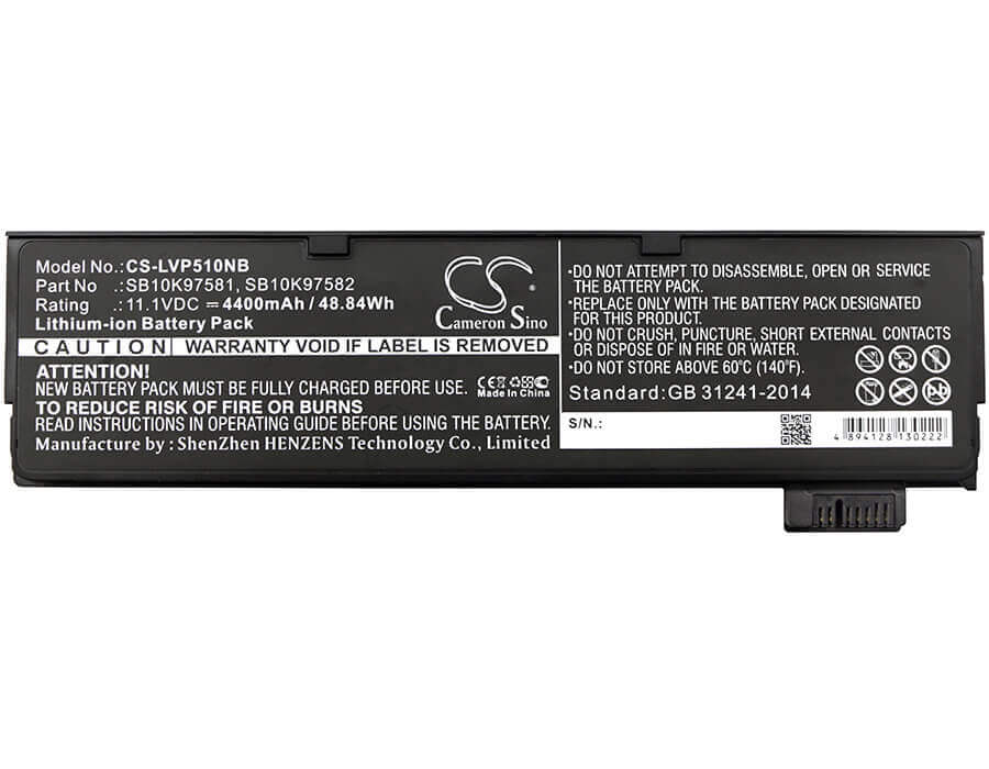 Battery For Lenovo, 20h90038cd, 20h9003acd, 20h9003bcd, 20h9a001cd, 20h9a009cd 11.1v, 4400mah - 48.84wh Notebook, Laptop Cameron Sino Technology Limited   