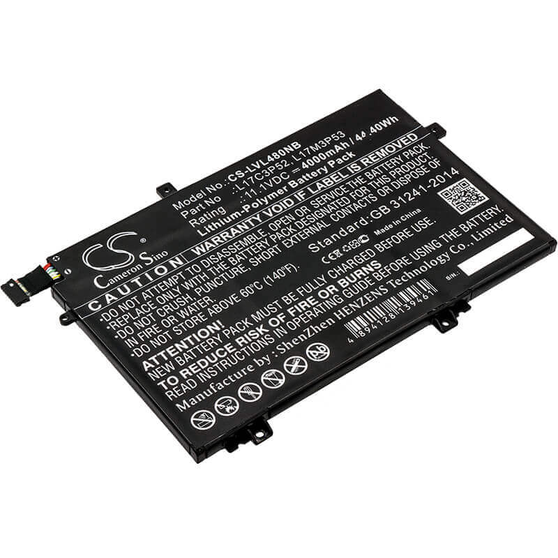 Notebook battery For Lenovo, 20ls0015uk, 20ls0016mh, 20ls001wau 11.1v, 4000mah - 44.40wh Notebook, Laptop Cameron Sino Technology Limited