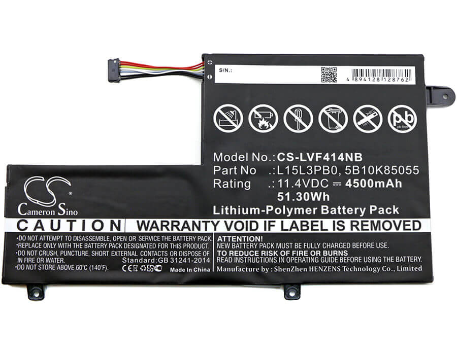 Battery For Lenovo, 80sa0002us, Flex 4 1470, Flex 4 1480 11.4v, 4500mah - 51.30wh Notebook, Laptop Cameron Sino Technology Limited   