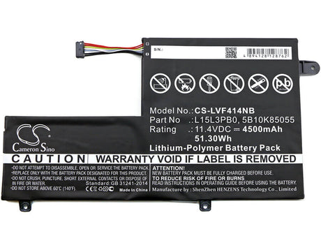 Battery For Lenovo, 80sa0002us, Flex 4 1470, Flex 4 1480 11.4v, 4500mah - 51.30wh Notebook, Laptop Cameron Sino Technology Limited   