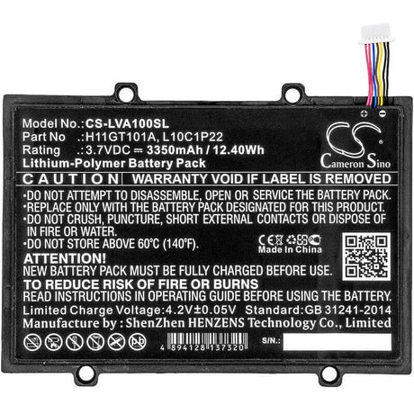 3.7V, Li-Polymer, 3350mAh, Tablet battery fits Lenovo, 121500028, A1, A1-07, 12.40Wh Tablet Cameron Sino Technology Limited