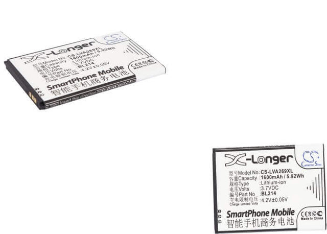 3.7V, Li-ion, 1600mAh, SmartPhone battery fits Lenovo, Bl203, A208t, A218t, 5.92Wh Mobile, SmartPhone Cameron Sino Technology Limited (Smartphone)