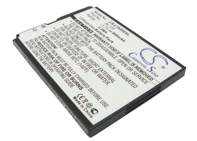 3.7V, Li-ion, 900mAh, SmartPhone battery fits Lenovo, Bl123, A900, 3.33Wh Mobile, SmartPhone Cameron Sino Technology Limited (Smartphone)