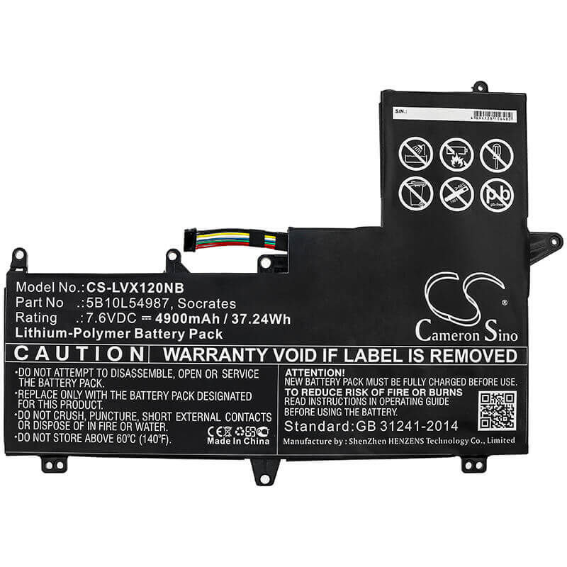 Battery For Lenovo, Air 12, Xiaoxin Air 12 7.6v, 4900mah - 37.24wh Notebook, Laptop Cameron Sino Technology Limited   