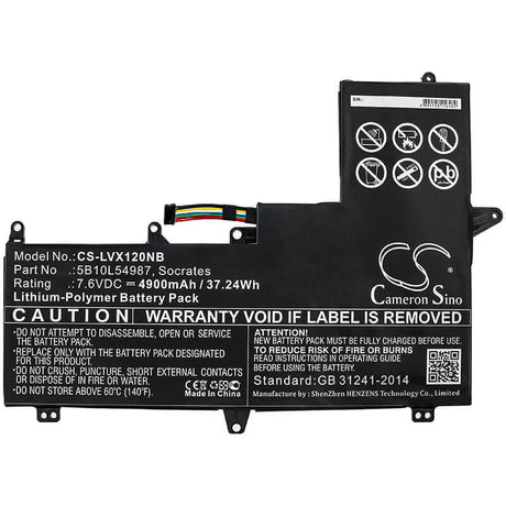 Battery For Lenovo, Air 12, Xiaoxin Air 12 7.6v, 4900mah - 37.24wh Notebook, Laptop Cameron Sino Technology Limited   