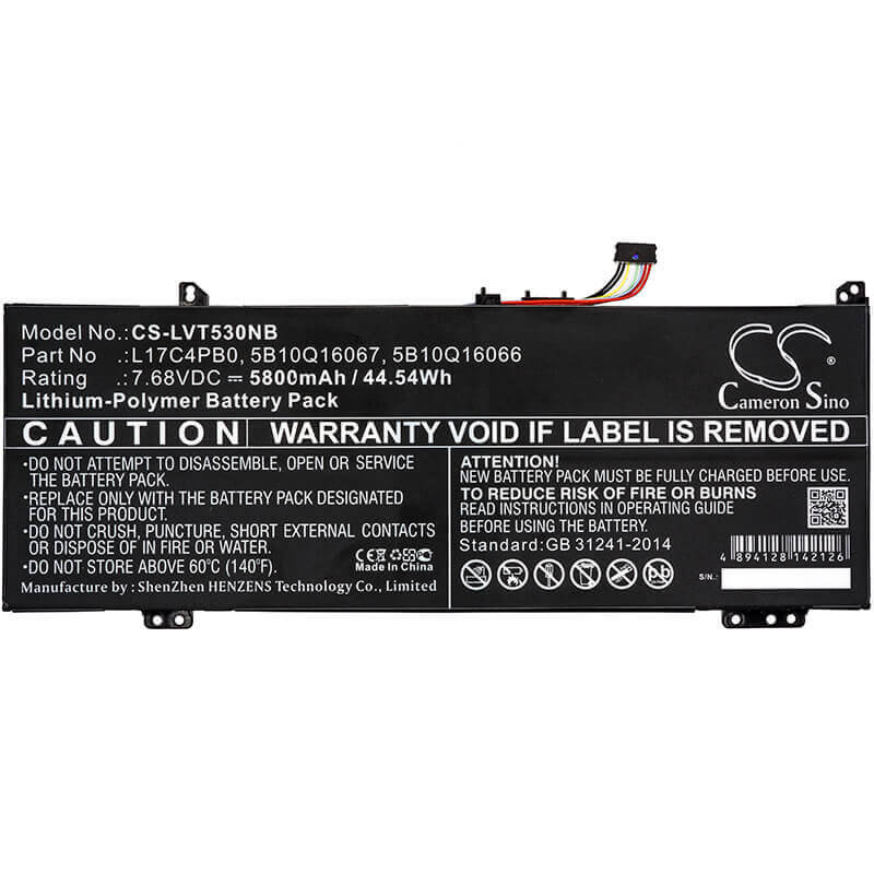Notebook battery For Lenovo, Air 14, Flex 6-14, Flex 6-14ikb 7.68v, 5800mah - 44.54wh Notebook, Laptop Cameron Sino Technology Limited   