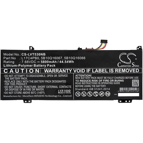 Notebook battery For Lenovo, Air 14, Flex 6-14, Flex 6-14ikb 7.68v, 5800mah - 44.54wh Notebook, Laptop Cameron Sino Technology Limited   