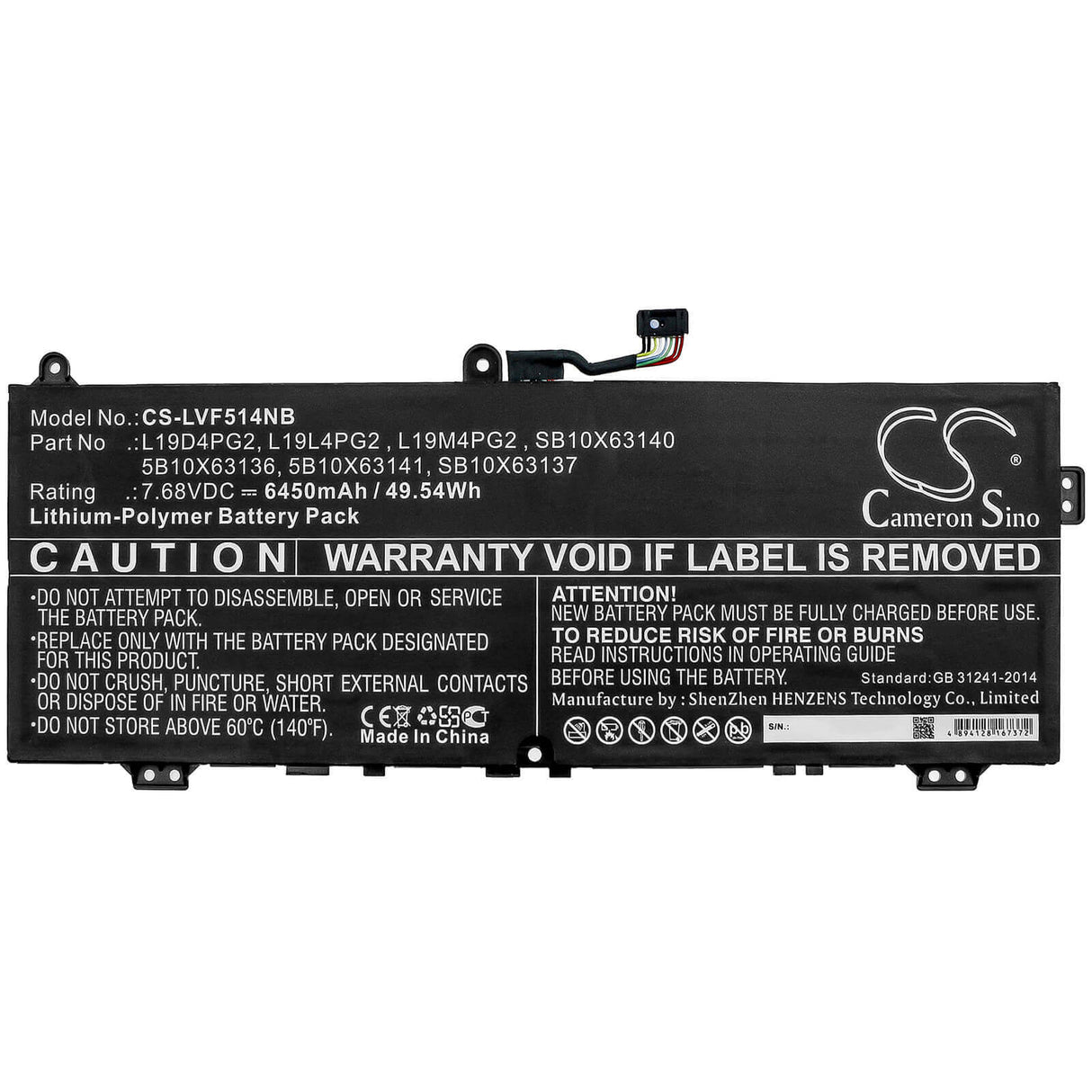 Battery For Lenovo, C13 Yoga Gen 1 Chromebook-20uys02b00, Flex 5 1570 7.36v, 6550mah - 48.21wh Notebook, Laptop Cameron Sino Technology Limited   