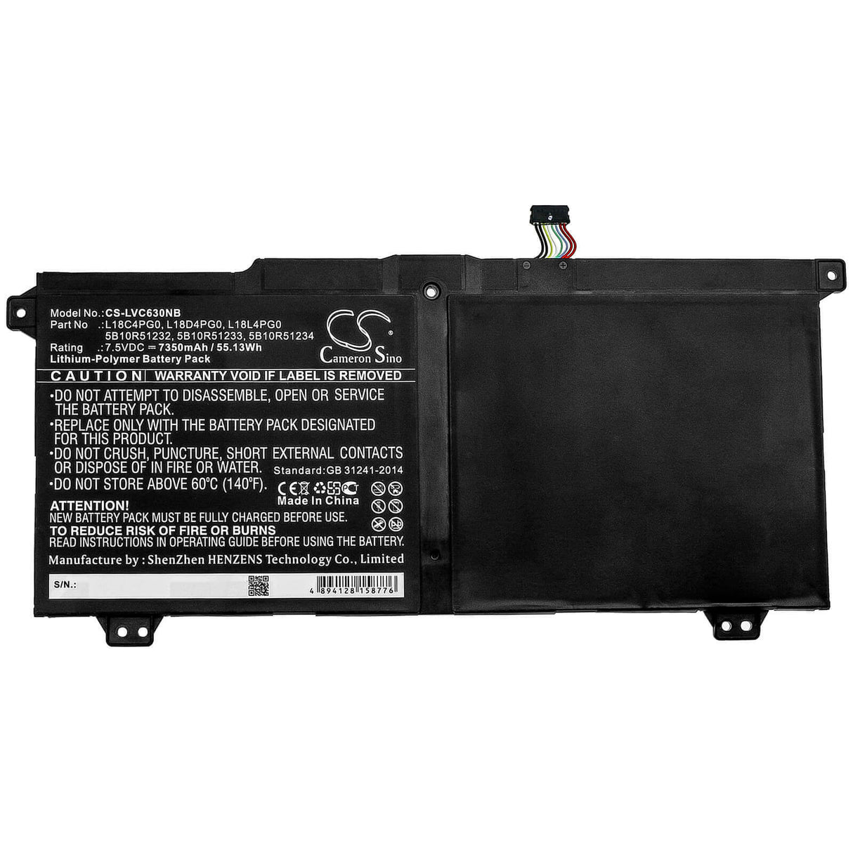 Battery For Lenovo, Chromebook C340-15, Yoga Chromebook C630 7.5v, 7350mah - 55.13wh Notebook, Laptop Cameron Sino Technology Limited   