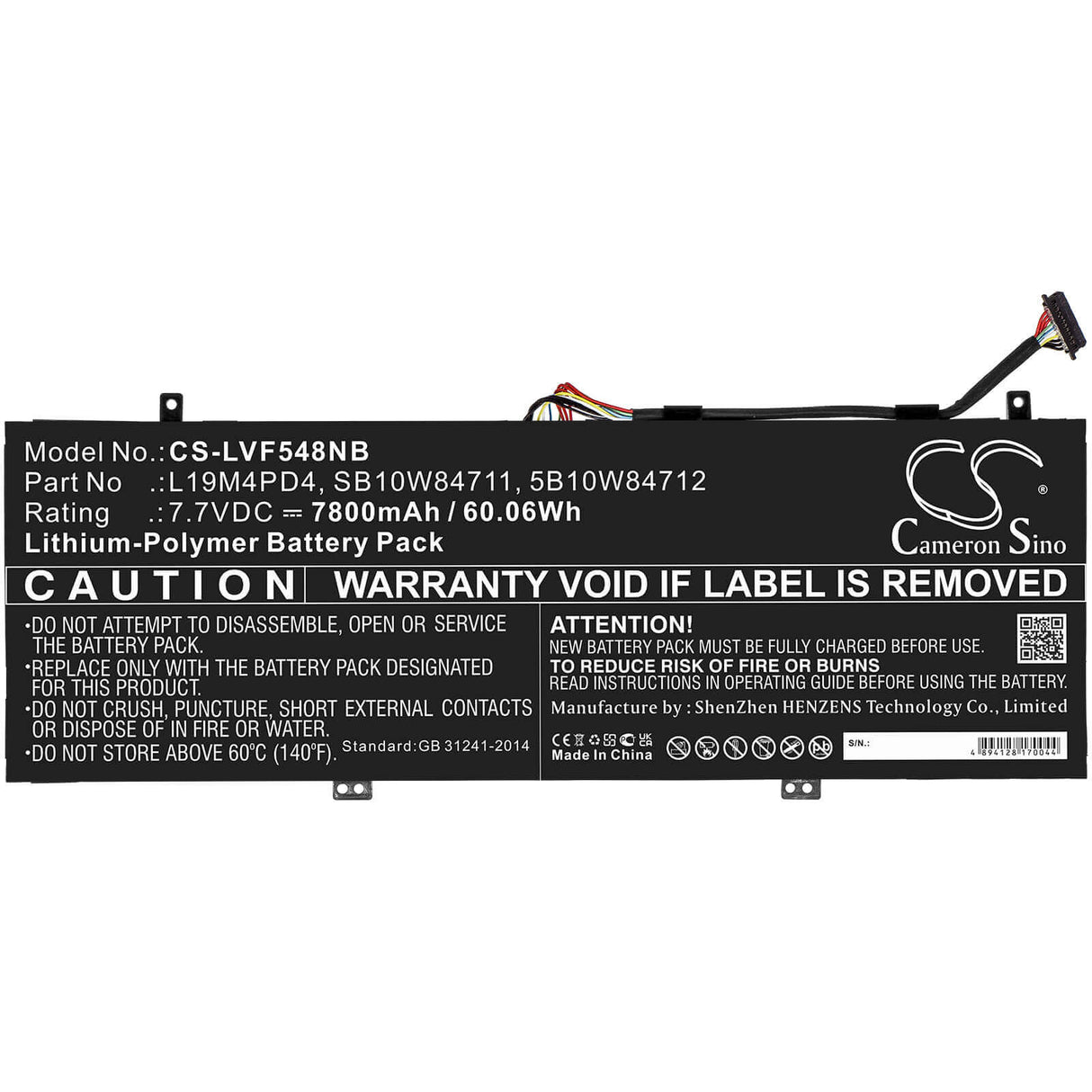 Battery For Lenovo, Flex 5g, Flex 5g-14q8cx05(81xe/82ak) 7.7v, 7800mah - 60.06wh Notebook, Laptop Cameron Sino Technology Limited   