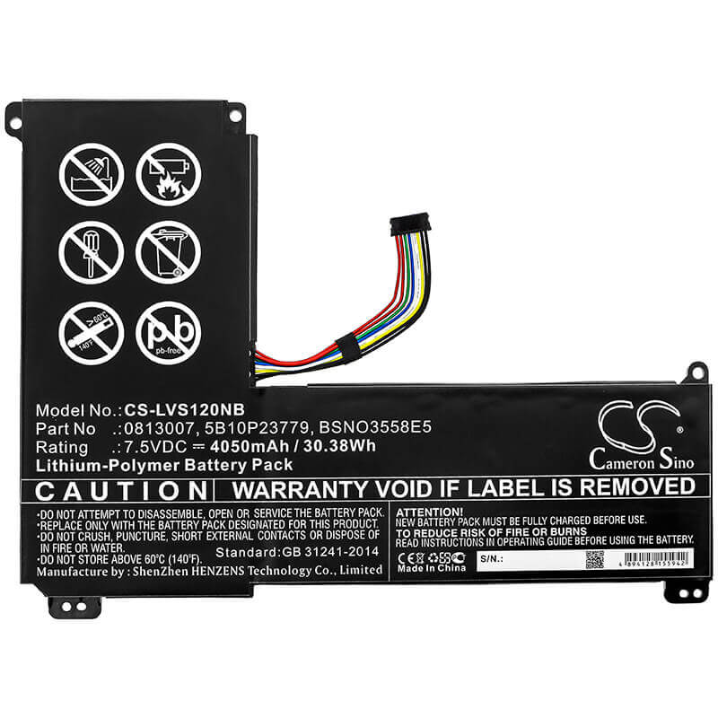 Battery For Lenovo, Ideapad 120s-14, Ideapad 120s-14iap, Ideapad 120s-14iap (81a5) Serie 7.5v, 4050mah - 30.38wh Notebook, Laptop Cameron Sino Technology Limited   