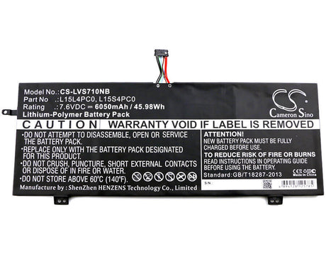 Battery For Lenovo, Ideapad 710s 7.6v, 6050mah - 45.98wh Notebook, Laptop Cameron Sino Technology Limited   