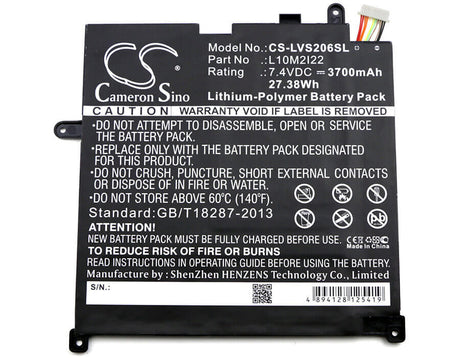 Battery For Lenovo, Ideapad P1, Ideapad S200, Ideapad S206 7.4v, 3700mah - 27.38wh Tablet Cameron Sino Technology Limited (Suspended)   