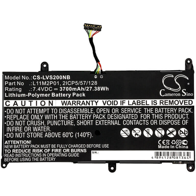 Battery For Lenovo, Ideapad S200, Ideapad S206 7.4v, 3700mah - 27.38wh Notebook, Laptop Cameron Sino Technology Limited (Suspended)   