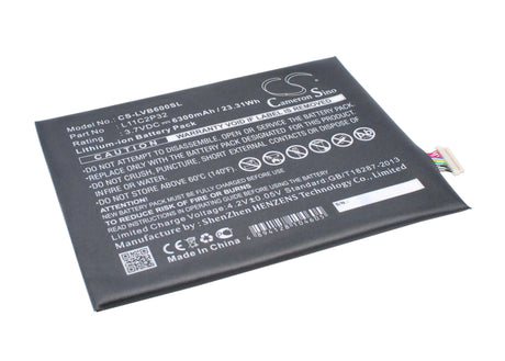 3.7V, Li-Polymer, 6300mAh, Tablet battery fits Lenovo, L11c2p32, A7600, Ideapad A10-70, 23.31Wh Tablet Cameron Sino Technology Limited