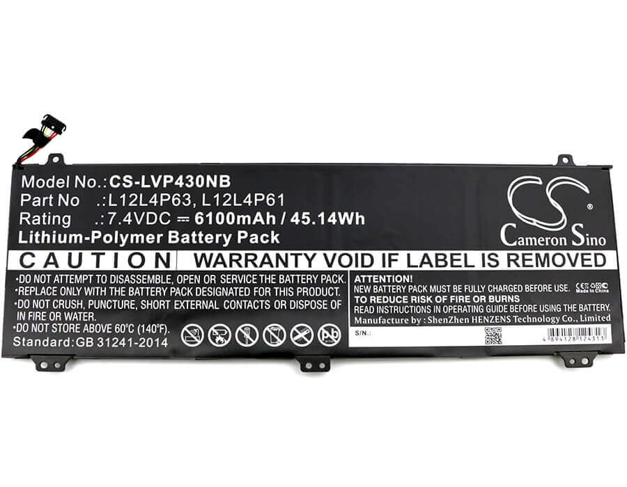 Battery For Lenovo, Ideapad U330p, Ideapad U330t, U330 Touch 7.4v, 6100mah - 45.14wh Notebook, Laptop Cameron Sino Technology Limited   