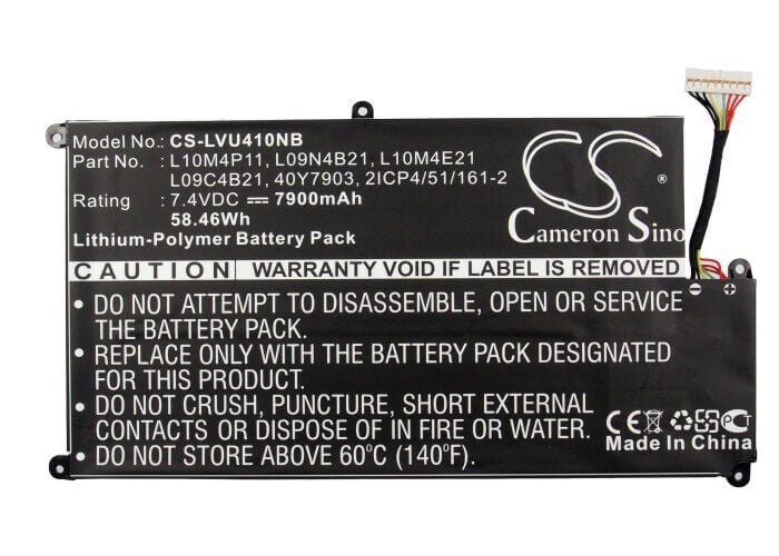 Battery For Lenovo, Ideapad U40-ifi, Ideapad U410, Ideapad U410 25-20373 7.4v, 7900mah - 58.46wh Notebook, Laptop Cameron Sino Technology Limited   