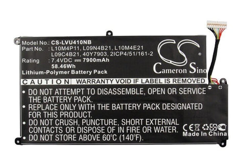 Battery For Lenovo, Ideapad U40-ifi, Ideapad U410, Ideapad U410 25-20373 7.4v, 7900mah - 58.46wh Notebook, Laptop Cameron Sino Technology Limited   