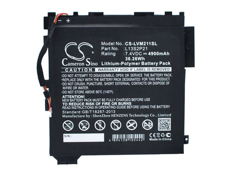7.4V, Li-Polymer, 4900mAh, Tablet battery fits Lenovo, L13m2p23, Ideatab Miix 2 11, Miix 211-tab, 36.26Wh Tablet Cameron Sino Technology Limited