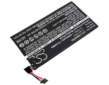 3.7V, Li-Polymer, 4200mAh, Tablet battery fits Lenovo, L14c1p21, Ideatab Miix 3, Miix3-830, 15.54Wh Tablet Cameron Sino Technology Limited