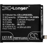 3.8V, Li-Polymer, 3750mAh, SmartPhone battery fits Lenovo, Bl273, K6 Note, K6 Note Dual Sim, 14.25Wh Mobile, SmartPhone Cameron Sino Technology Limited (Smartphone)