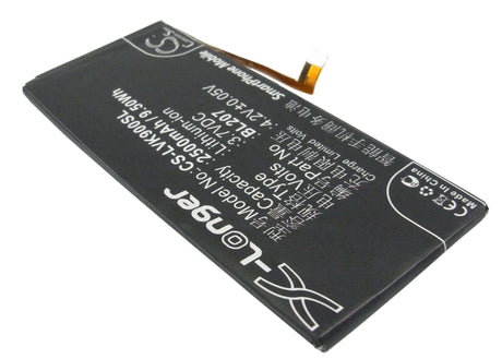 3.7V, Li-Polymer, 2500mAh, SmartPhone battery fits Lenovo, Bl207, K100, K900, 9.25Wh Mobile, SmartPhone Cameron Sino Technology Limited (Smartphone)