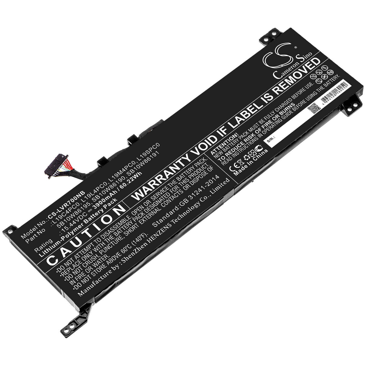 Notebook Battery For Lenovo, Legion 5 15, Legion 5 15imh05h, Legion R7000 15.44v, 3900mah - 60.22wh Notebook, Laptop Cameron Sino Technology Limited