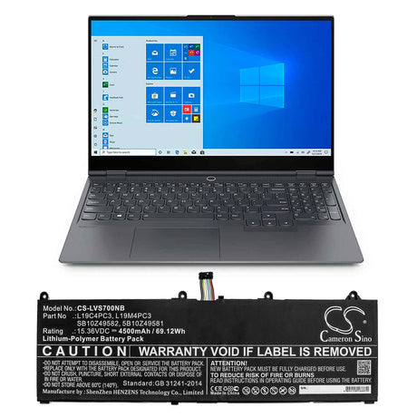 Battery For Lenovo, Legion R9000x, Legion S7, Legion S7 15imh5 15.36v, 4500mah - 69.12wh Notebook, Laptop Cameron Sino Technology Limited   